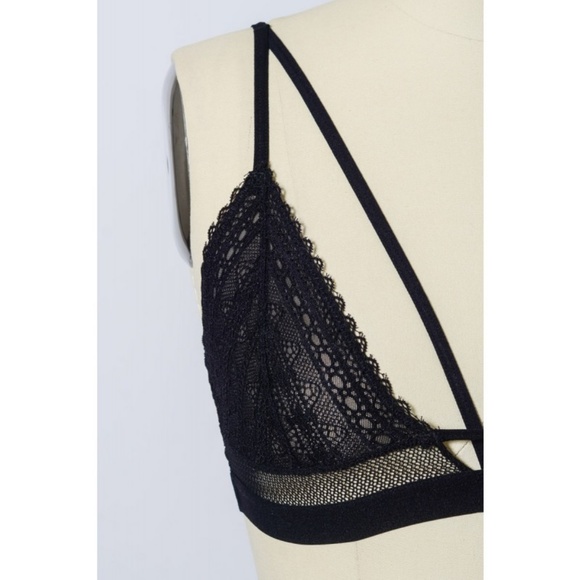 New Strappy Sexy Black Lace cage Bralette Lingerie - Picture 6 of 6